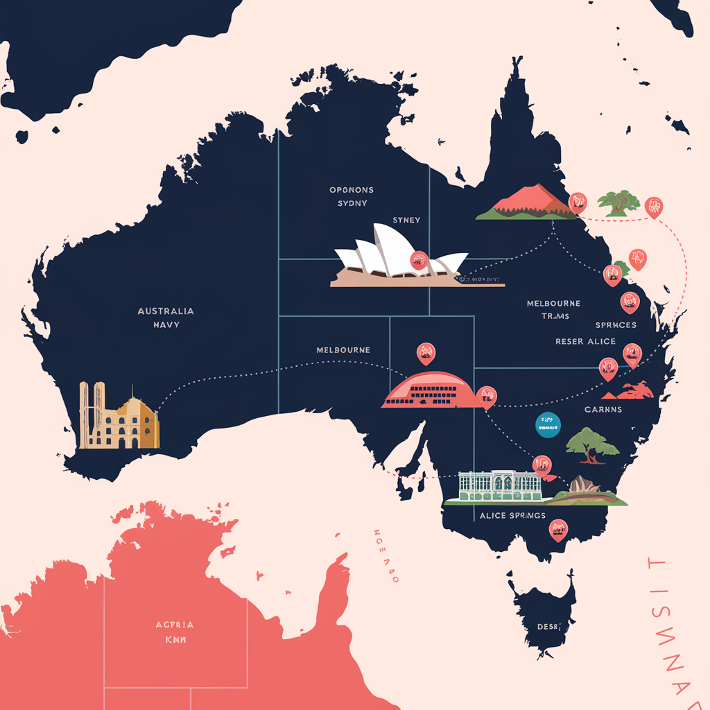 Mapa regiones naturales Australia